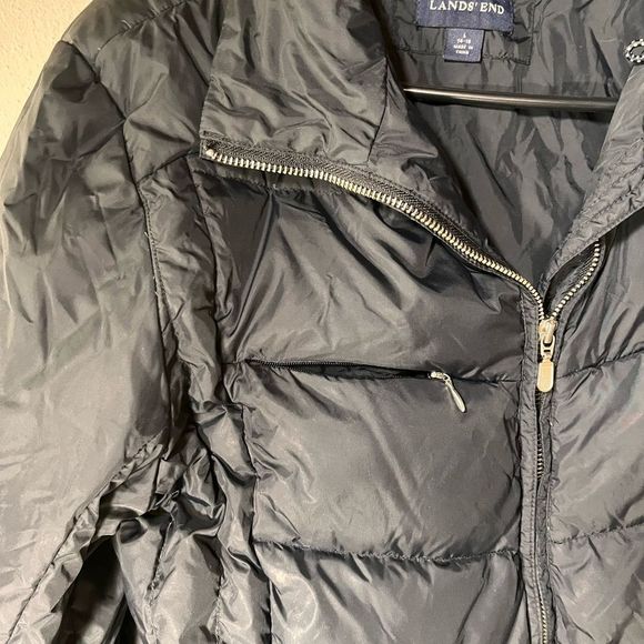 Lands End Black Sz L Warm Puffer Coat - Picture 5 of 10